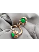 Earrings Vintage Jewlery Emerald Original Vintage 14K Rose Gold vec027r